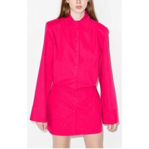 The Attico Wide Sleeve Cotton Shirt Dress in Bouganville NWT Size 36